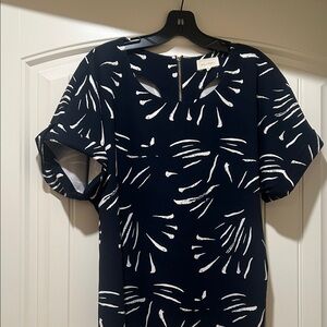 MELLODAY Navy and White Patterned Blouse